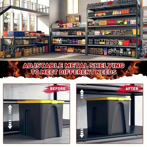 Garage Shelving, Heavy Duty Storage Shelves Metal Shelf Unit Adjustable Industrial Storage Racks for Shop,Warehouse,Basement (5T 84 * 55 * 24, 5) in Kuwait