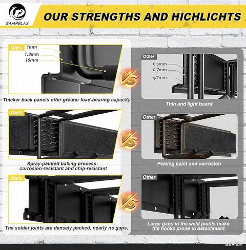 64'' Garage Tool Organizer Wall Mount, 18 PCS Adjustable Garden Tool Hanger Rack, Garage Hooks Heavy Duty, Shovel Holder Wall Mount, Storage Hooks for Hanging in Garage in Kuwait