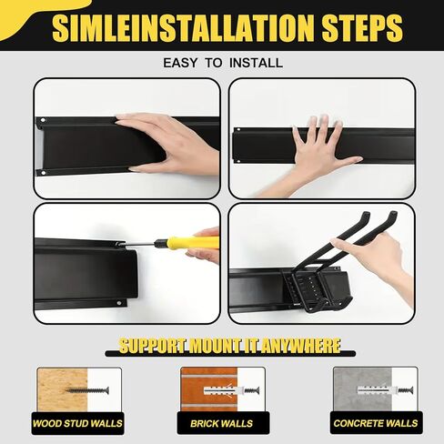 64'' Garage Tool Organizer Wall Mount, 18 PCS Adjustable Garden Tool Hanger Rack, Garage Hooks Heavy Duty, Shovel Holder Wall Mount, Storage Hooks for Hanging in Garage in Kuwait