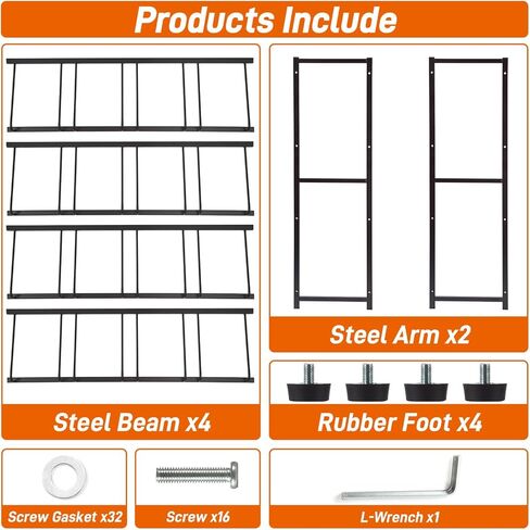 16-Tray Water Cooler Jug Rack - Heavy Duty Carbon Steel 5 Gallon Water Dispenser Jug Holder Stand With 4-Tier Organizer For Home, Office, Kitchen, Warehouse - Black in Kuwait