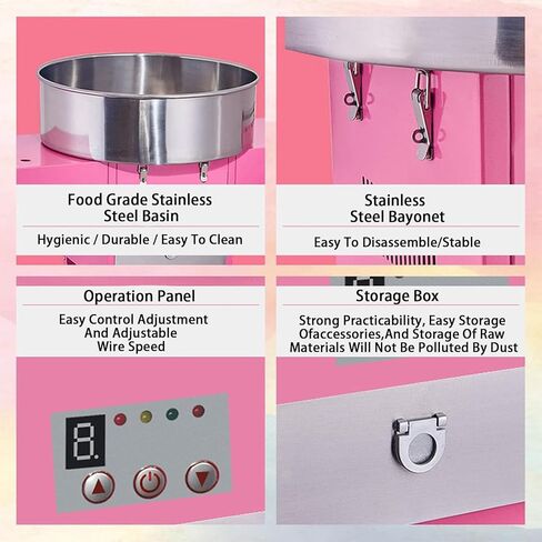 Cotton Candy Machine,Automatic Candy Floss Maker Machine,980W Commercial Cotton Candy Floss Maker Machine,for Birthday Parties。 in Kuwait