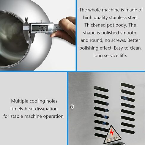 Small Chocolate Panning Machine Stainless Steel with Large Heat Dissipation Holes for Long Term Operation Commercial Sugar Coating Pan Tabletop in Kuwait