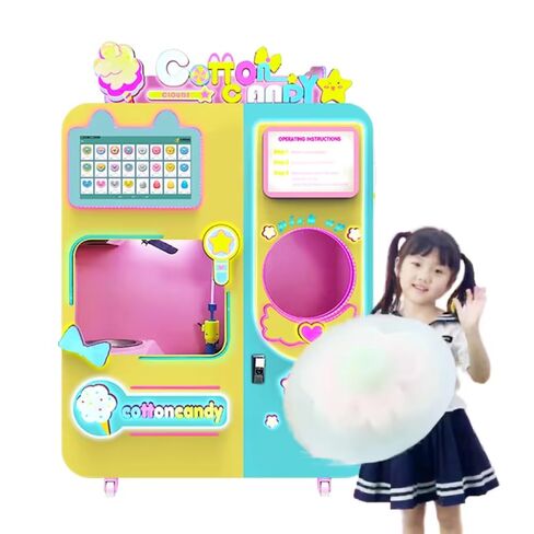Commercial Cotton Candy Vending Machine Automatic Candy Floss Maker with LED Lights and Touch Screen for Shopping Mall, Amusement Park, Party Event in Saudi Arabia