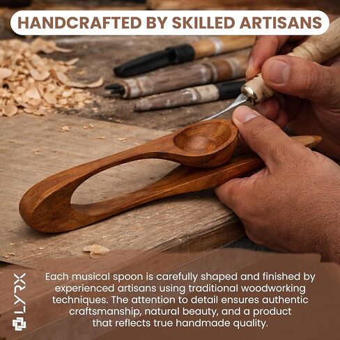 Musical Wooden Spoons – 9" Handcrafted Rosewood Folk Percussion Instrument for Irish Celtic Rhythm, Hand Percussion, Acoustic Jam, Live Music & Unique Gifts in Kuwait