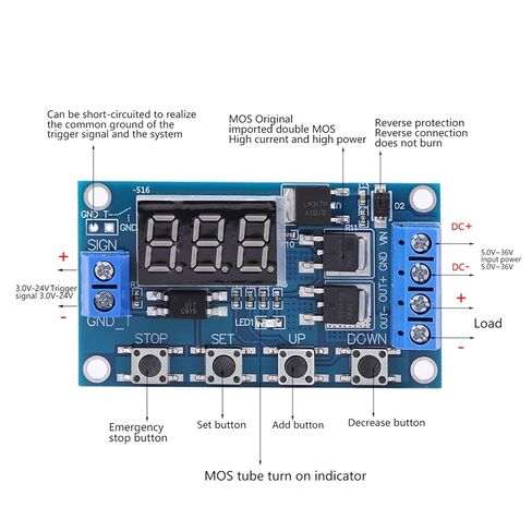 aqxreight مؤقت تأخير لوحة الدائرة توقيت الدورة MOS Tube Control 12 24V الكهرومغناطيسي Rela Timer Delay Circuit Board Timer RelayRelay Module 12 24V توقيت دورة الزناد كهربائي in Saudi Arabia