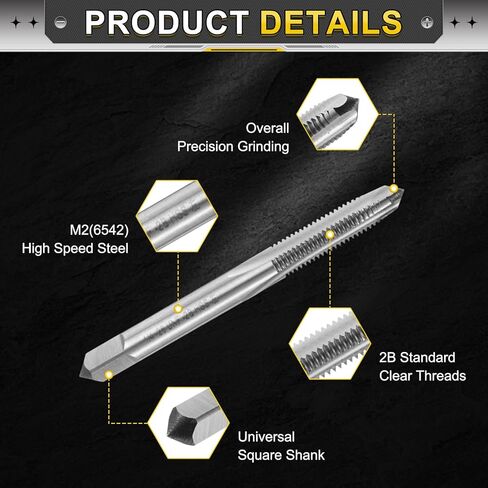 uxcell Hand Bottom Tap 1/4-28 UNF 2B Left Hand Thread Bottoming Style Threading Taps High Speed Steel HSS6542 Straight Flutes Screw Tapping Tool in Saudi Arabia
