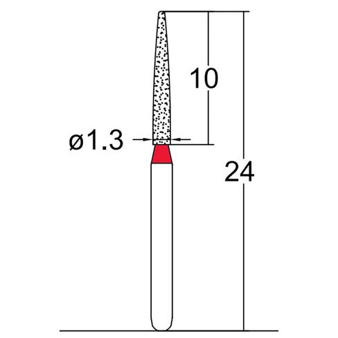 أسطواني، نهاية أوجيفال 1.3 مم ضياء. طقم أسنان من الألماس الناعم 25 قطعة. 245.13F1 in Saudi Arabia
