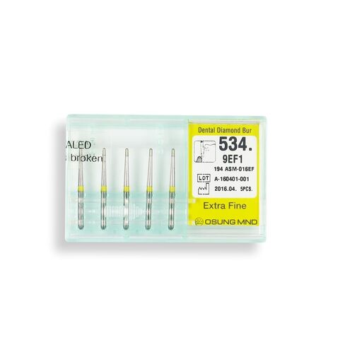 Torpedo, Long Neck 0.9 mm Dia. Extra Fine Grit Diamond Dental Bur 25 Pcs. 534.9EF1 in Saudi Arabia