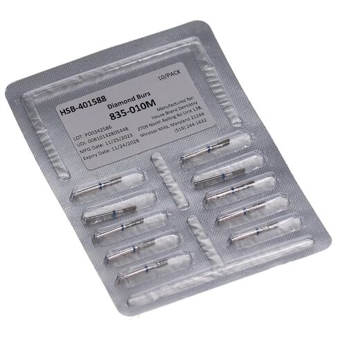 401588 FG 835-010M Flat End Cylinder Medium Grit Diamond Burs 10/Pk in Saudi Arabia