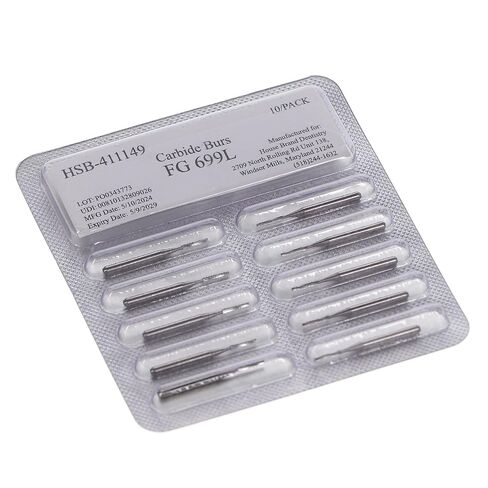 411149 HSB FG Long #699 Taper Fissure Crosscut Carbide Burs 10/Pk in Saudi Arabia