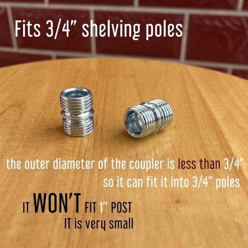 12 قطعة من موصلات القطب الملولبة الصغيرة المتوافقة مع عمود رفوف صغير 3/4 بوصة، موصل مقرنة لتمديد رفوف الأسلاك in Kuwait