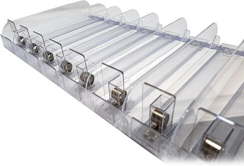 STORE FIXTURES DIRECT Auto Feed Shelf Product Pusher Kit, Adjustable Pushing System for 36" L x 12" D Shelves, 5 Pack - [70 Shelf Pushers + 75 Dividers] in Saudi Arabia