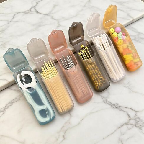6PCS Mini Portable Storage Boxes - Plastic Small Parts Organizer for Toothpicks, Dental Floss, Pills, Jewelry & Small Accessories in Saudi Arabia