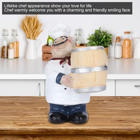 Cute Toothpick Holder, Chef Kitchen Decor, Decorative Resin Toothpick Holder, Italian Chef Statue Toothpick Dispenser 4.1x3 Inch, Funny Fat Chef Home Decoration in Saudi Arabia