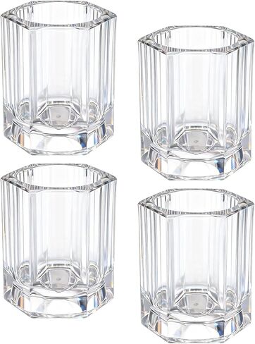 4 Pack Acrylic Toothpick Holder, Rhombus Decorative Dispenser for Cocktail Picks & Fruit Forks, Portable Table Toothpick Box, Clear in Kuwait