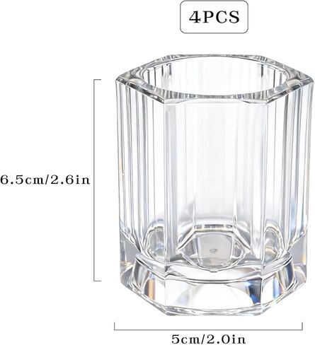 4 Pack Acrylic Toothpick Holder, Rhombus Decorative Dispenser for Cocktail Picks & Fruit Forks, Portable Table Toothpick Box, Clear in Kuwait