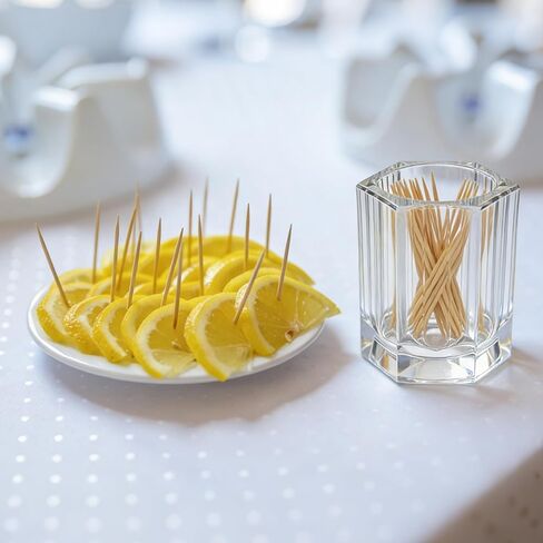 4 Pack Acrylic Toothpick Holder, Rhombus Decorative Dispenser for Cocktail Picks & Fruit Forks, Portable Table Toothpick Box, Clear in Kuwait