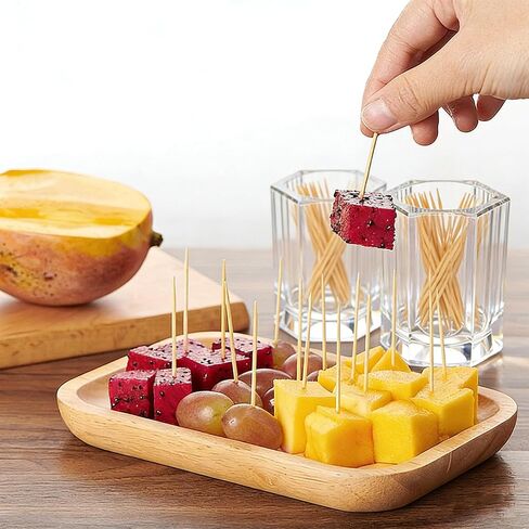 4 Pack Acrylic Toothpick Holder, Rhombus Decorative Dispenser for Cocktail Picks & Fruit Forks, Portable Table Toothpick Box, Clear in Kuwait