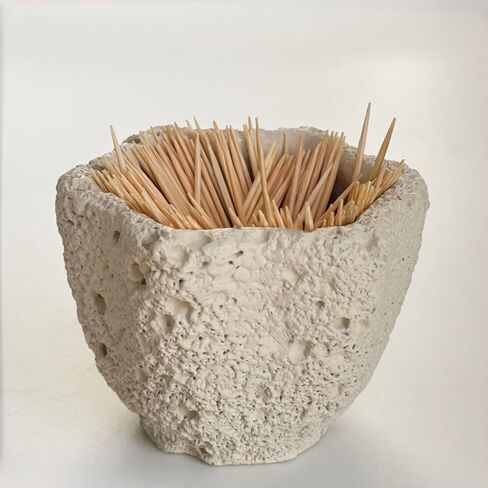 Concrete Toothpick Holder Dispenser with 200 Picks,Toothpick Dispenser for Kitchen Home Restaurant Dining Room Birthday Hostess Thanksgiving Christmas Gift for Friend Family Concrete Decoration in Kuwait