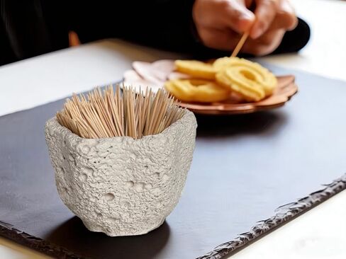 Concrete Toothpick Holder Dispenser with 200 Picks,Toothpick Dispenser for Kitchen Home Restaurant Dining Room Birthday Hostess Thanksgiving Christmas Gift for Friend Family Concrete Decoration in Kuwait