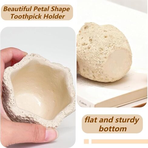 Concrete Toothpick Holder Dispenser with 200 Picks,Toothpick Dispenser for Kitchen Home Restaurant Dining Room Birthday Hostess Thanksgiving Christmas Gift for Friend Family Concrete Decoration in Kuwait