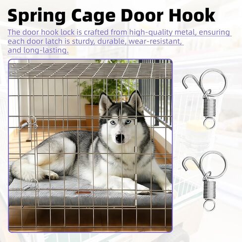 10 Pcs Extension Spring with 2 Clips Hold Small Animals Water Dispenser and 40 PCS Spring Latch for Cages for Fixing Pet Cage Door Rabbit, Wire Cage, Guinea Pig, Squirrel in Kuwait