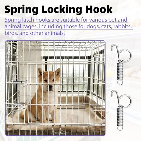 10 Pcs Extension Spring with 2 Clips Hold Small Animals Water Dispenser and 40 PCS Spring Latch for Cages for Fixing Pet Cage Door Rabbit, Wire Cage, Guinea Pig, Squirrel in Kuwait