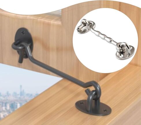 Cabin Hook And Eye Latch Sturdy Door Hook Lock Stainless Steel Accessories Easy Installation Secure Function Suitable for Marine Use Home Office Cabin in Kuwait