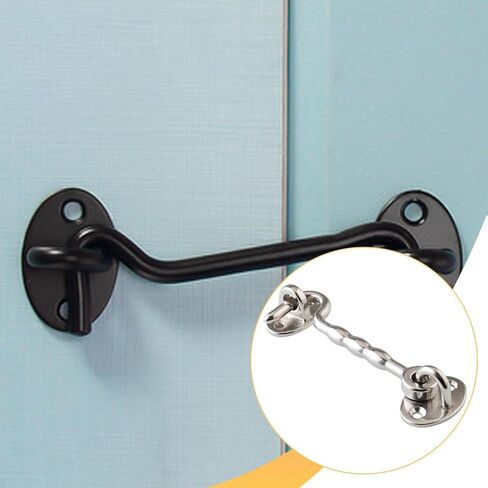 Cabin Hook And Eye Latch Sturdy Door Hook Lock Stainless Steel Accessories Easy Installation Secure Function Suitable for Marine Use Home Office Cabin in Kuwait