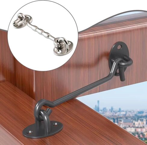 Cabin Hook And Eye Latch Sturdy Door Hook Lock Stainless Steel Accessories Easy Installation Secure Function Suitable for Marine Use Home Office Cabin in Kuwait