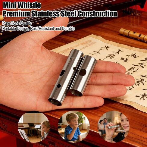Stainless steel flute, mini harmonica, compact and portable instrument, small and large mouth flute combination set,Suitable for beginners in Saudi Arabia