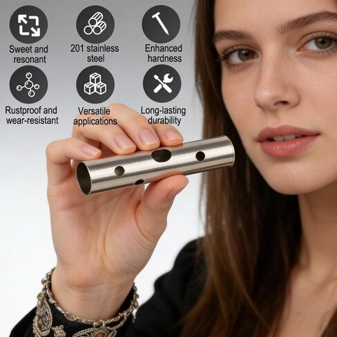 Stainless steel flute, mini harmonica, compact and portable instrument, small and large mouth flute combination set,Suitable for beginners in Saudi Arabia