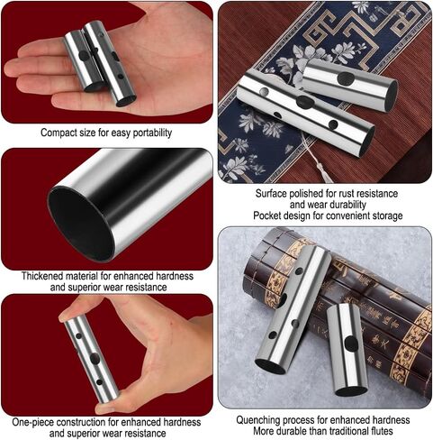 Stainless steel flute, mini harmonica, compact and portable instrument, small and large mouth flute combination set,Suitable for beginners in Saudi Arabia