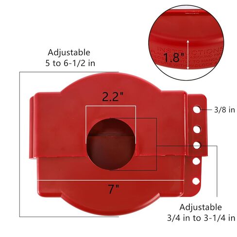 Frcctre 2 Pack Gate Valve Lockout, Red Valve Lockout for 1 to 6-1/2 inch Diameter Valve Handles, Secure Lock Device for Outdoor Water Faucet Knob, Propane Tank, Gas Valve in Saudi Arabia