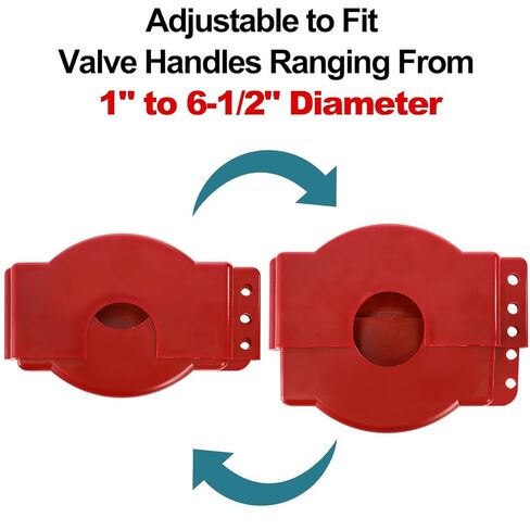 Frcctre 2 Pack Gate Valve Lockout, Red Valve Lockout for 1 to 6-1/2 inch Diameter Valve Handles, Secure Lock Device for Outdoor Water Faucet Knob, Propane Tank, Gas Valve in Saudi Arabia