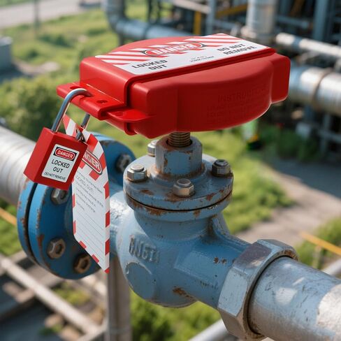 Frcctre 2 Pack Gate Valve Lockout, Red Valve Lockout for 1 to 6-1/2 inch Diameter Valve Handles, Secure Lock Device for Outdoor Water Faucet Knob, Propane Tank, Gas Valve in Saudi Arabia