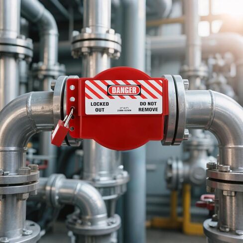 Frcctre 2 Pack Gate Valve Lockout, Red Valve Lockout for 1 to 6-1/2 inch Diameter Valve Handles, Secure Lock Device for Outdoor Water Faucet Knob, Propane Tank, Gas Valve in Saudi Arabia