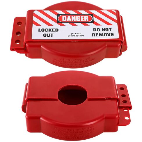 Frcctre 2 Pack Gate Valve Lockout, Red Valve Lockout for 1 to 6-1/2 inch Diameter Valve Handles, Secure Lock Device for Outdoor Water Faucet Knob, Propane Tank, Gas Valve in Saudi Arabia