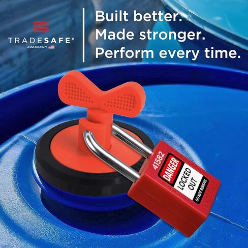 جهاز قفل الطبل من TRADESAFE - جهاز Loto ممتاز، قابس توسيع عالمي مع صامولة جناح من النايلون وحشية مطاطية لقفل الطبل، أدوات قفل أمان للامتثال لعلامة قفل OSHA in Saudi Arabia