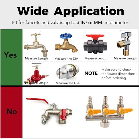 Gate Valve Locking Device with Lock, NPBIYOYG Outdoor Faucet Water Spigot Hose Bib Lock to Prevent Water Theft, for 1-1/2 to 3 in Dia Valve Handles (Black) in Kuwait