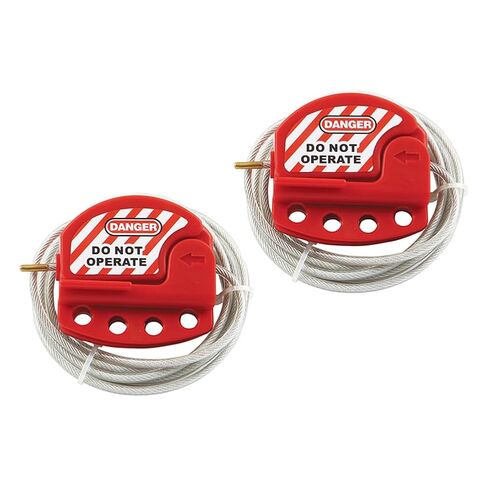 2 Pack Lockout Tagout Cable Lock,6.5ft Length Adjustable Safety Hasp Locks 4 Key Hole Lockout Tag Out 3/16" Diameter Stainless Loto Padlock OSHA Compliant in Kuwait