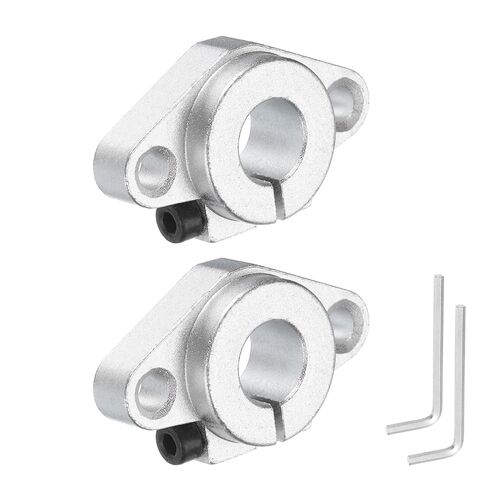 uxcell 2pcs SHF12 Aluminum Linear Rod Rail Shaft Support for 12mm Diameter Shaft, Linear Motion Rail Guides Mounting Bracket for CNC Machine, 3D Printer, Automation Equipment, Silver Tone in Kuwait