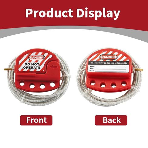 2 Pack Lockout Tagout Cable Lock,6.5ft Length Adjustable Safety Hasp Locks 4 Key Hole Lockout Tag Out 3/16" Diameter Stainless Loto Padlock OSHA Compliant in Kuwait