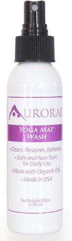 منظف ​​غسول سجادة اليوغا الطبيعي والعضوي من أورورا، 4 أونصة سائلة، آمن، ينظف، يستعيد وينعش. صُنع محليًا في الولايات المتحدة الأمريكية in Kuwait