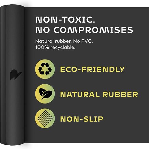 Reversible Yoga Mat - 5mm Thick Dual Sided Non-Slip Exercise Mat Made with 100% Recyclable Natural Rubber Eco-Friendly Fitness Pad for Core Training, HIIT, Pilates & Home Gym 26x71" in Saudi Arabia