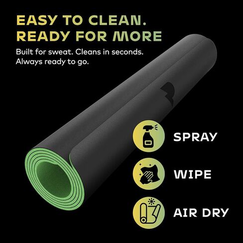 Reversible Yoga Mat - 5mm Thick Dual Sided Non-Slip Exercise Mat Made with 100% Recyclable Natural Rubber Eco-Friendly Fitness Pad for Core Training, HIIT, Pilates & Home Gym 26x71" in Saudi Arabia