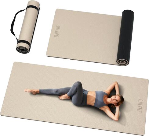 Extra Long & Wide Yoga Mat for Tall Men & Women,76''x32.6''x7mm - High Density TPE Non-Slip Both Sides, Lightweight 1.1kg with Superior Cushioning for gymnastics, Pilates, Home, Workout in Saudi Arabia