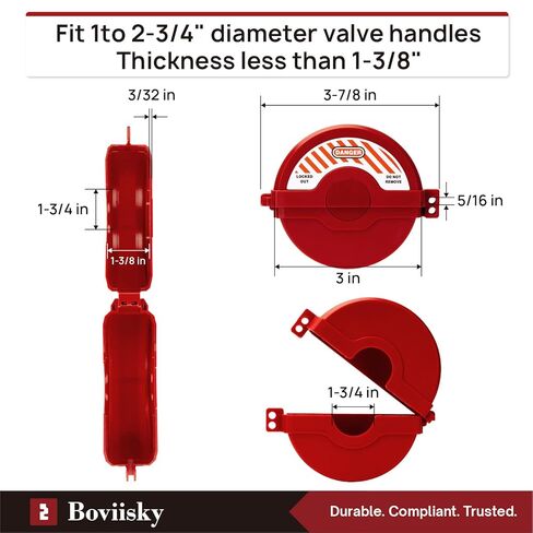 Gate Valve Lockout – ABS Plastic Red Secure Lock Device for 1 inch to 2-1/2 inch Diameter Valve Handles, Corrosion Resistance Durable Water Faucet Lock, 3011A in Kuwait