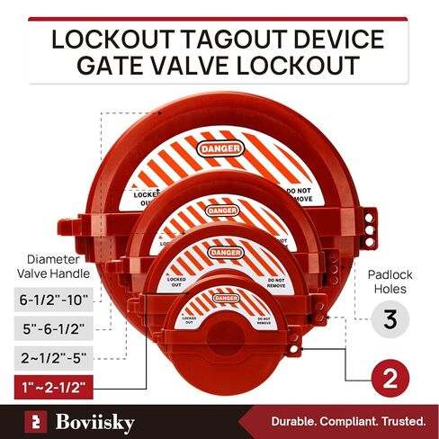 Gate Valve Lockout – ABS Plastic Red Secure Lock Device for 1 inch to 2-1/2 inch Diameter Valve Handles, Corrosion Resistance Durable Water Faucet Lock, 3011A in Kuwait