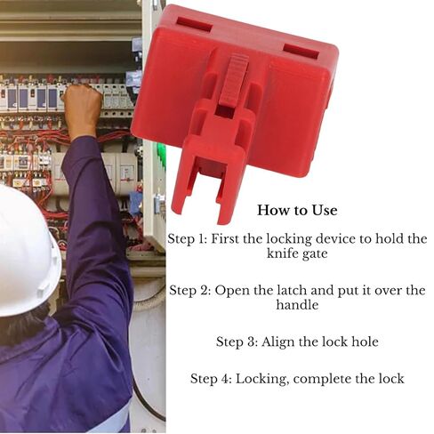 جهاز قفل قاطع مزدوج القطب، نايلون مقوى معزول مقاوم للحريق، 60 × 48 × 30 مم، قفل قاطع تاجوت للقفل الكهربائي، لقفل قاطع الدائرة الصغيرة والمتوسطة الحجم in Saudi Arabia